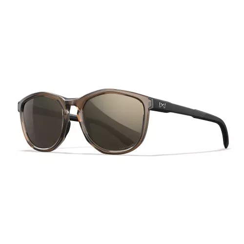 Wiley X WX BRAVO CAPTIVATE Tungsten Mirror Lens, Gloss Crystal Tan / Matte Black Frame