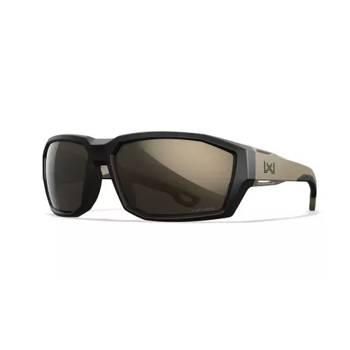Wiley X ALPINE Captivate Polarised Tungsten Mirror Lens / Matte Black/Tan Frame
