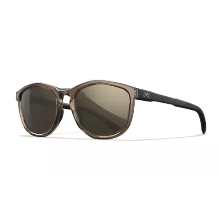 Wiley X WX BRAVO CAPTIVATE Tungsten Mirror Lens, Gloss Crystal Tan / Matte Black Frame