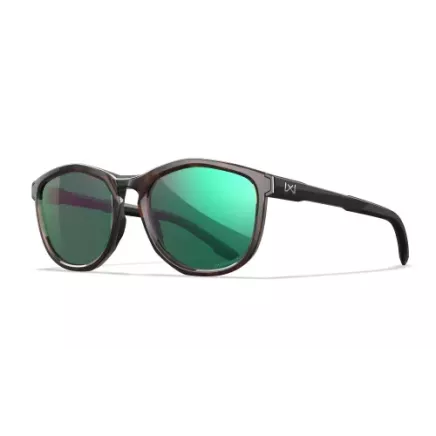 Wiley X WX BRAVO CAPTIVATE Polarised Green Mirror lens, Gloss Tortoise / Gloss Black frame