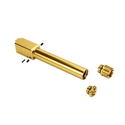 Laylax Carbon8 Striker 9 14mm CCW Threaded Outer Barrel for G17 Gen3 / G18c - Gold