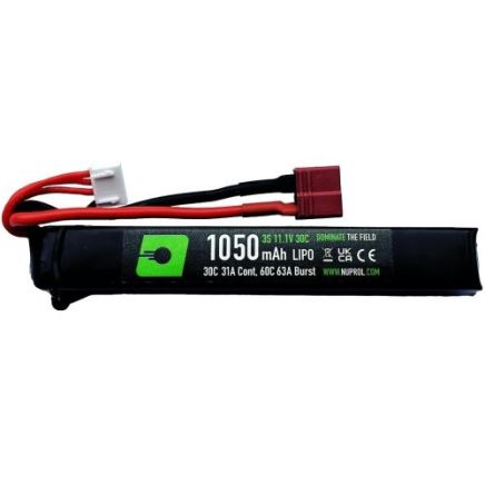 Nuprol 11.1V 1050mAh 30C Li-Po Airsoft Battery - Deans