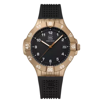Glock Precision Coyote Steel Case / Black Silicone Strap Watch GW-15-7-22