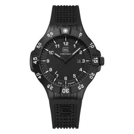 Glock Precision Tritium / Black Steel Case / Black Silicone Strap Watch GW-15-3-22
