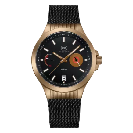 Glock Precision Coyote Steel Case / Black Mesh Strap Watch GW-19-3-22