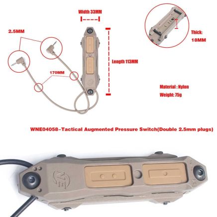 WADSN Tactical Augmented Pressure Switch (Double 2.5mm plugs)