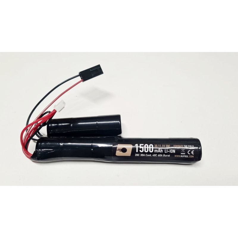 Nuprol 11.1v 1500mAh 20c LIIon Nunchuck Battery Mini Tamiya Connector