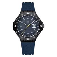 Glock Precision Black Steel Case / Blue Silicone Strap Watch GW-15-2-22