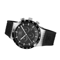 Glock Precision Limited Edition Silver Steel Case / Black Silicone Strap Watch GW-34-4-24