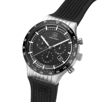 Glock Precision Limited Edition Silver Steel Case / Black Silicone Strap Watch GW-34-4-24
