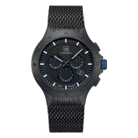 Glock Precision Limited Edition Black Steel Case / Blue Silicone Strap Watch GW-27-2-24