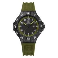 Glock Precision Tritium / Black Steel Case / Green Silicone Strap Watch GW-15-4-22