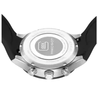 Glock Precision Limited Edition Silver Steel Case / Black Silicone Strap Watch GW-34-4-24