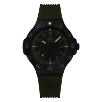 Glock Precision Tritium / Black Steel Case / Green Silicone Strap Watch GW-15-4-22