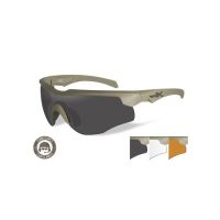 Wiley X Rogue Glasses - Grey/Clear/Rust Lenses / Tan Frame